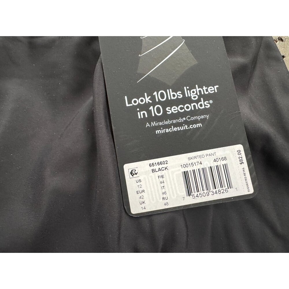 Nwt Miraclesuit Solid Black Tummy Control Skirted… - image 3